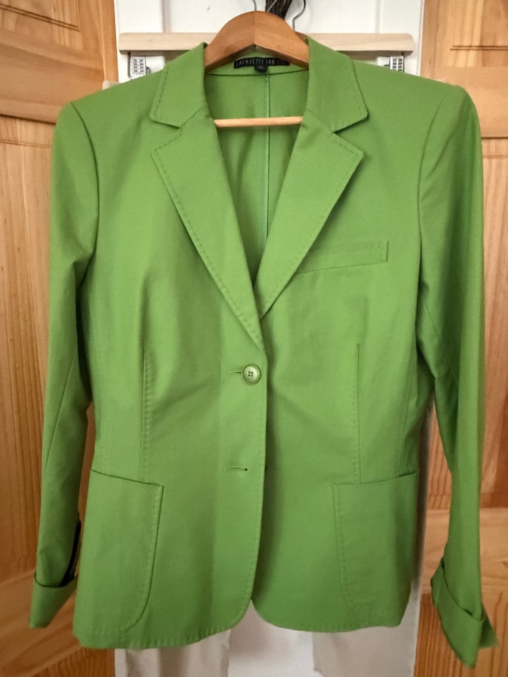 Lafayette 148 New York Blazer — Apple Green, Size 12